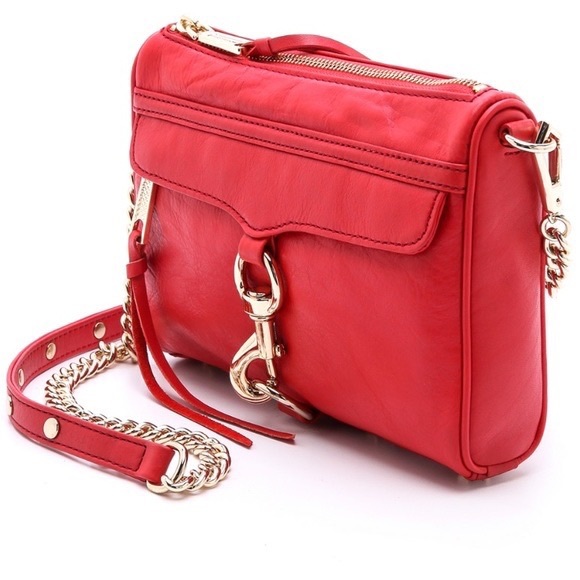 LNWOT - REBECCA MINKOFF Mini M.A.C. Leather Crossbody Bag - Red - Picture 1 of 1